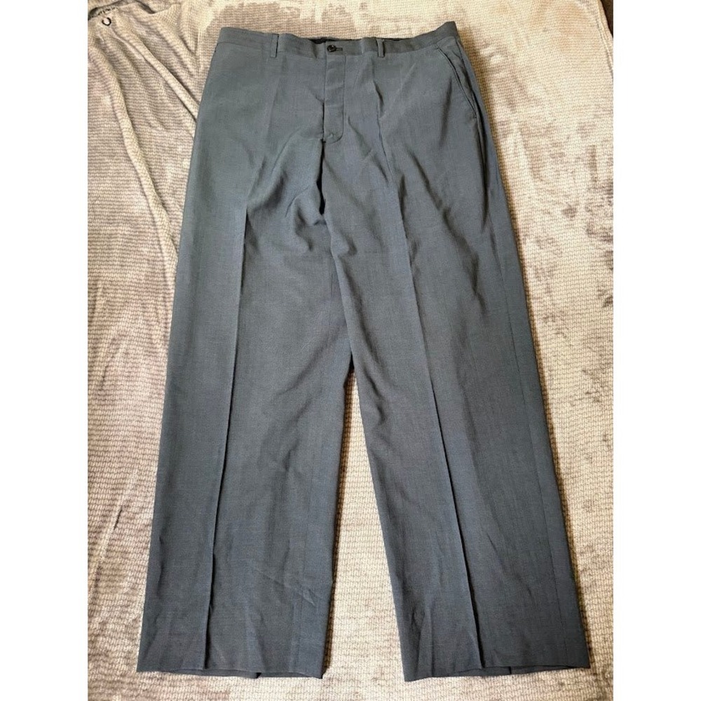 Armani Collezioni Mens Wool Dress Pants Gray Straight Leg Slacks Size 36R 36x30